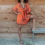 Robe courte Cancun orange